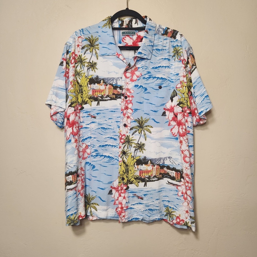 Cubavera‎ Hawaiian Button Up Shirt Mens Size XXL